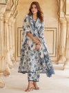 White Colour Rayon Printed Kurti With Pant Dupatta Wholesale Market In Surat Aaradhna 2039